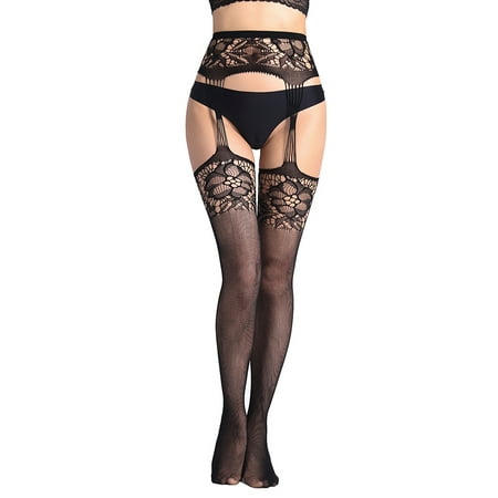 

JustVH Women s Sexy Suspender Tight Fishnet Lolita Gothic Nightwear Homewear Breathable Stockings