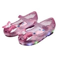thumbnail image 3 of LIZENG Toddler Baby Girls Slide Sandals LED Light Luminous Shoes Casual Jelly Bow Princess Shoes for Wedding Birthday Party, 3 of 5