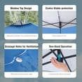 thumbnail image 3 of Alpha Joy 10x10ft Easy Set Up 3 Height Adjustable Pop Up UV Protection Canopy with Removable Side Wall, Blue, 3 of 9