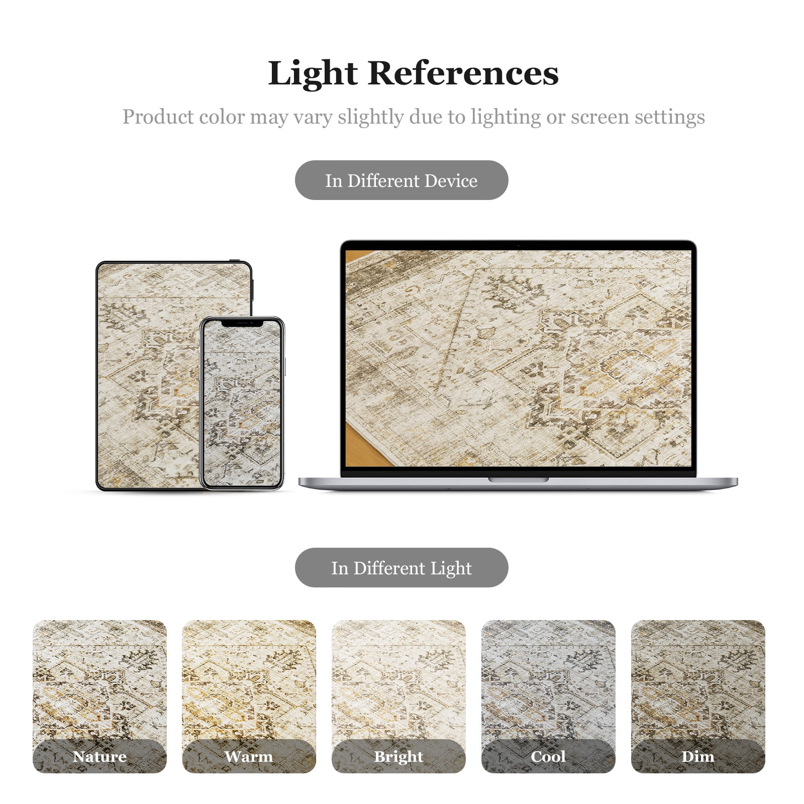 CHITOOMA 2'x6' Boho Runner Rug for Hallway, Machine Washable Stain Resistant Non-Shed Carpet, Runner Rug with Non-Slip Backing for Kitchen, Entryway, Bedroom, Laundry, Bathroom