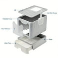 thumbnail image 5 of [22lbs Odor-Control Litter Box] Space-Saving, Hygienic Odor-Control Cat Litter Box with Tray & Scoop | Large Capacity for Cats Up to 22 lbs, Grey Plastic with Top-Entry & Paw Print Cutouts, 5 of 7