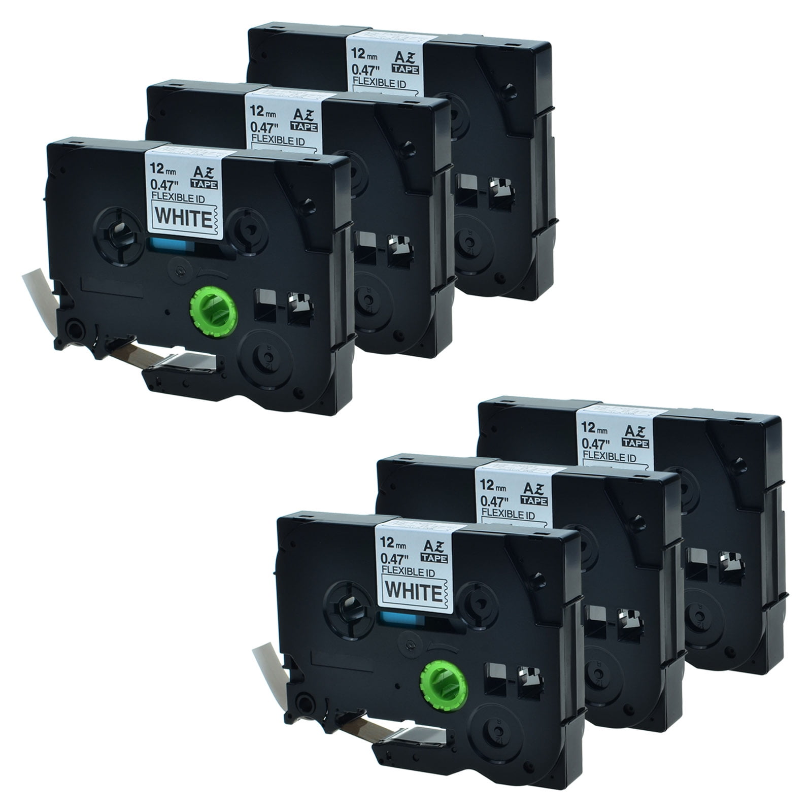 GREENCYCLE 6PK Compatible For Brother PTouch Laminated TZe TZ Label