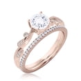 thumbnail image 3 of Twisted Boho & hippie 1.75 Carat Round Cut Diamond Moissanite Engagement Ring Wedding Ring in 10k Solid Rose Gold, Gift For Her, Promise Ring, Anniversary Ring, Bridal Set, Matching Band, 3 of 3
