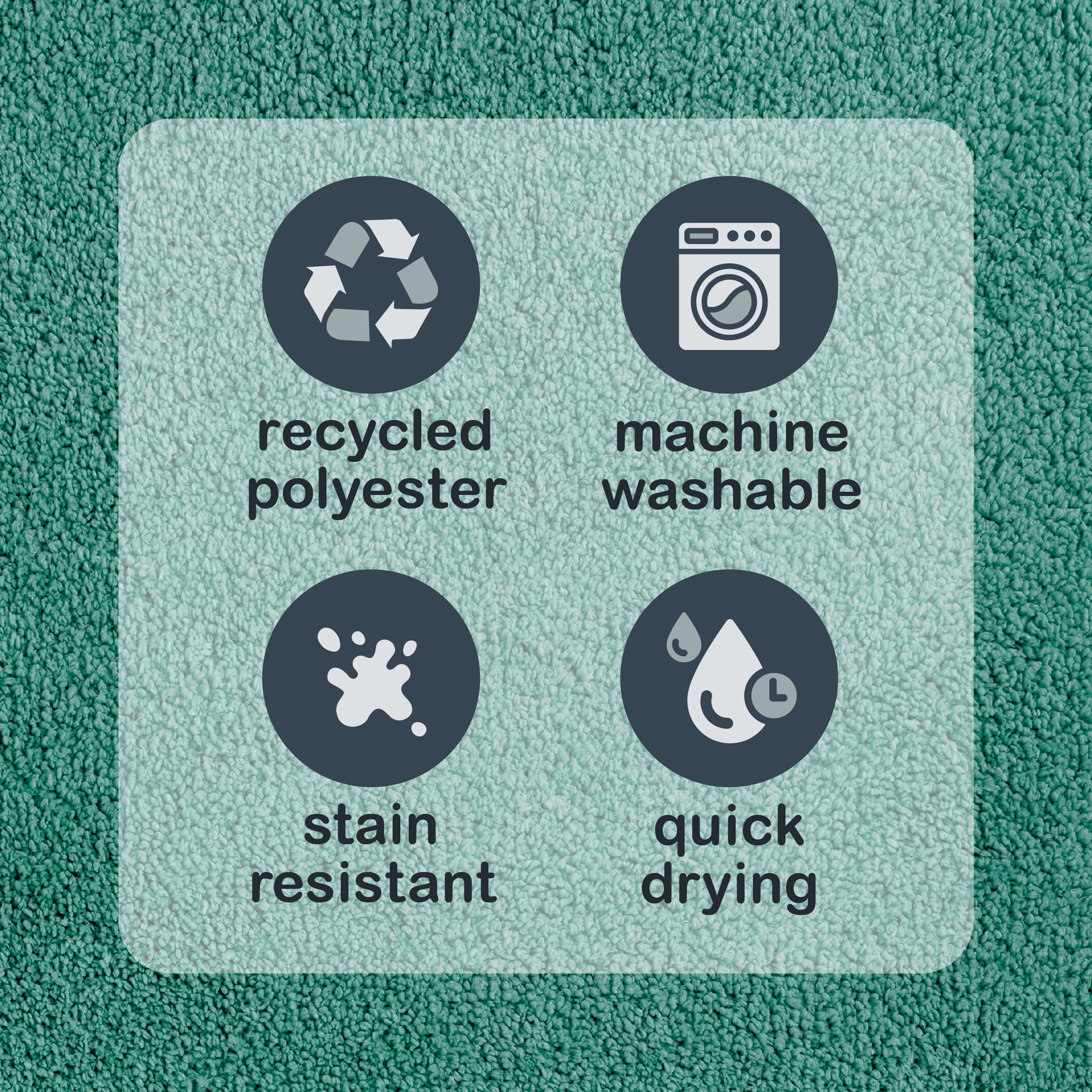 Mainstays Basic Polyester Bath Rug, Green, 20\" x 32\"