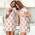 thumbnail image 4 of Logiee love plaid fox Print Nightgowns for Women,Soft Short-Sleeved Lightweight Sleepwear, Loose Sleepshirts, 4 of 6