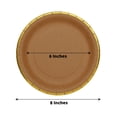thumbnail image 2 of Balsa Circle 25 Natural 8" Round Disposable Dinner Salad Paper Plates Gold Lined Trim Party Decorations, 2 of 8