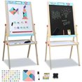 thumbnail image 1 of de Arte para Niños de Doble Cara - Pie Ajustable, Pizarra Magnética Doble Cara Tablero, Juego de caballete, incluye tiza, borrador de pizarra, tangram, bolígrafo, etc. (Pequeño, 88x39CM), 1 of 8