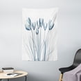 thumbnail image 1 of Flower Tapestry, X-ray Transparent Image of Tulips Solarized Effects Nature Inspired Vision, Wall Hanging for Bedroom Living Room Dorm Decor, 40W X 60L Inches, White and Dark Teal, by Ambesonne, 1 of 1
