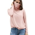 thumbnail image 3 of Feancey UV Sun Protection Shirts for Women Long Sleeve Face Cover T-Shirts Summer Lightweight Hiking Athletic Tops Solid Casual UPF 50+ Sun Shirt Pink M, 3 of 6