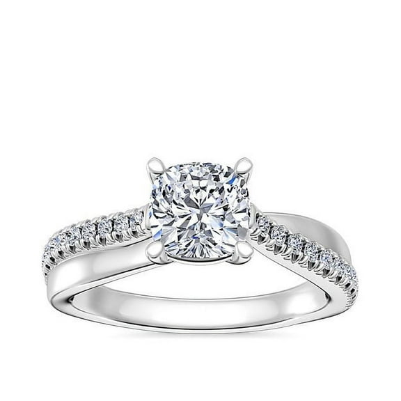 2.20 Ct Unique Cushion Cut (E/VVS2) IGI Certified Lab Grown Diamond Solitaire Anniversary Ring for Women Solid 18K White Gold Size 8.5 by Diamond-Capitals