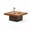 brown, variant on quare Coffee Table with Built-in LED Lights – Mid-Century Modern Design, Engineered Wood