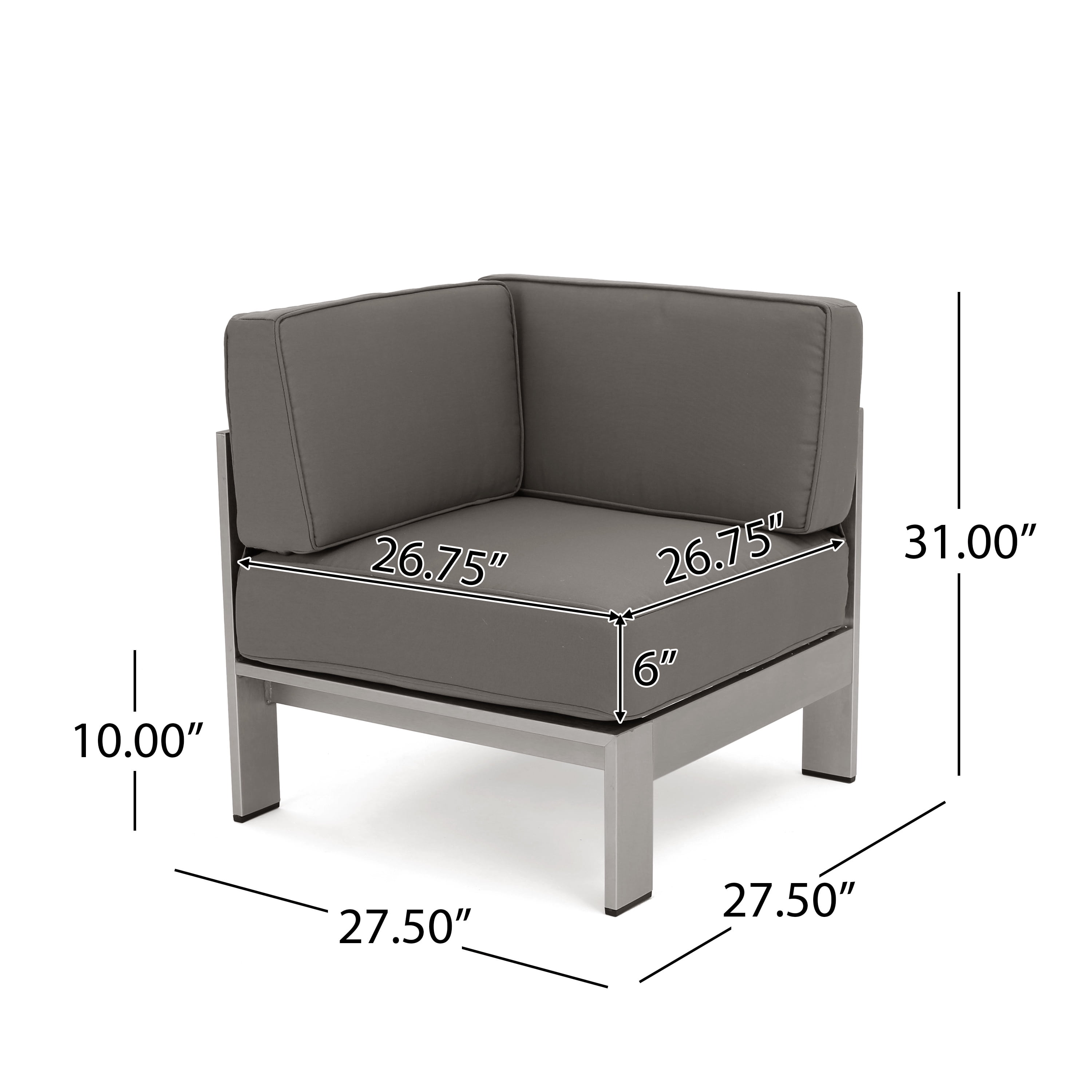 Outdoor V Shaped Sofa Set with Fire Table, Khaki, Light Gray