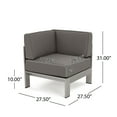 thumbnail image 4 of GDF Studio Crested Bay Outdoor Aluminum 5 Piece Sectional Sofa with Fire Pit, Gray, Silver, and Dark Gray, 4 of 15