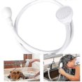 thumbnail image 2 of White Bath Sink Single Tap Shower Attachment Head Hose Spray -washing / Dresser Hair Pet - Push On Mixer Xxf, 2 of 5