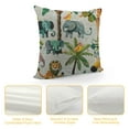 thumbnail image 4 of Shiartex Throw Pillow Covers Safari Animals with Cute Hippo Crocodile Lion Elephant and Giraffe Pillow Case Cushion Cover for Home Party White, 4 of 5