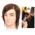 thumbnail image 6 of FITYLE Male Mannequin Head Practice Hairdressing Hair Cutting Barber Mannequin Head White Skin Brown, 6 of 10