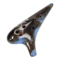 thumbnail image 2 of Ocarina de 12 agujeros, flauta de arcilla cerámica, instrumento musical profesional compacto con afinación en C , ideal como regalo para adultos y Azul, 2 of 8