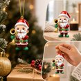 thumbnail image 3 of AMARHH Santa Claus Hanging Ornaments, 3D Flat Plastic Christmas Decorative Pendants, Hanging Decor Holiday Party Gifts for Christmas Tree Decor, 3 of 7