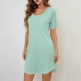 thumbnail image 5 of QSXADF Women's Nightgowns Sleep Shirts Sleepwear Dress Nightdress Short Sleeve Crew Neck Graphic With Pockets Soft Women Summer Pajamas Soft Loungewear, 5 of 7