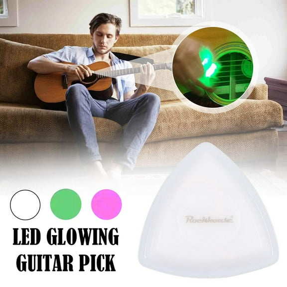 QHUDLV Led Glowing Guitar Pick Food-grade Plastic Guitar Glowing Musical Luminous Pick Plectrum Instrument Stringed