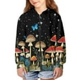 thumbnail image 3 of chaqlin Blue Butterfly Hoodies for Girls 14-16 Black Full-Zip Sweatshirts Kids Long Sleeve Hooded Jacket Casual Outerwear with Pocket Fall Winter Clothes, 3 of 5