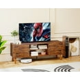 thumbnail image 2 of FDW TV Stand for 55 60 Inch TVs,with 2 Storage Cabinets and Open Shelves,Brown, 2 of 7