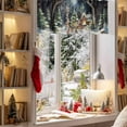 thumbnail image 3 of Christmas Valances for Windows, 54 x 18in, Snowflakes Evergreen Bonfire Fox Cartoon Rod Pocket Kitchen Valance Curtain Light Filtering Window Treatments for Living Room Bedroom, 1 Panel, 3 of 7