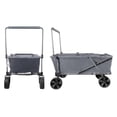 thumbnail image 4 of Zenithen Jumbo Folding Portable Wagon with X-Large All Terrain Wheels, Grey, 4 of 5