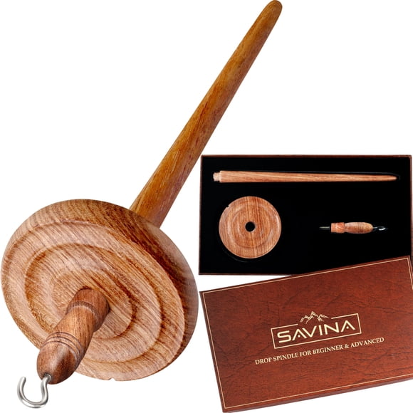 Savina - Rueda giratoria de madera dura para principiantes y avanzados, para hilar a mano, girar en hilo, ideal para proyectos de fabricación de hilo y costura
