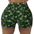 thumbnail image 2 of Daiia Tropical Leaves1 Pattern Women's Workout Shorts Biker Shorts - High Waisted Workout Spandex Tummy Control Gym Running Yoga Shorts-Medium, 2 of 8