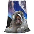 thumbnail image 2 of Balery Astronaut in Outer Space Manta de Felpa Suave y Acogedora – Cobija de Franela Aterciopelada para Cama, Lavable y Cálida para Sofá, Mascotas, Transpirable-50"x40", 2 of 7