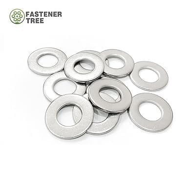 FASTENER TREE Flat Washer 304 Stainless Steel SAE Washer for Screws Bolts / 50 Pieces