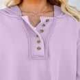 thumbnail image 4 of Ladies‘ Fall Solid Color Long Sleeve Button Down Casual Hoodie, 4 of 6