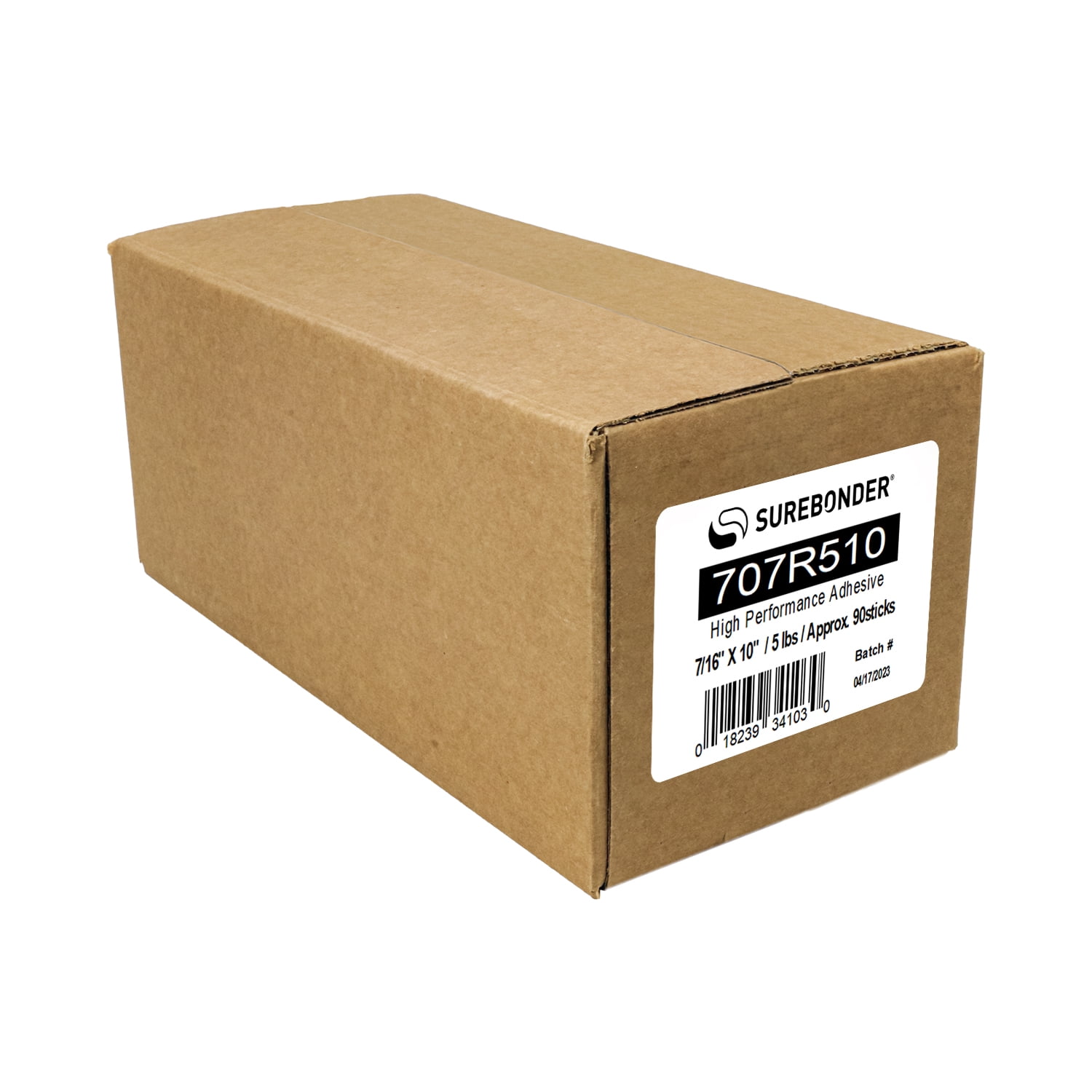 707R510B High Performance Black Hot Melt  Glue Sticks - 7/16" x 10" | 5 lb Box