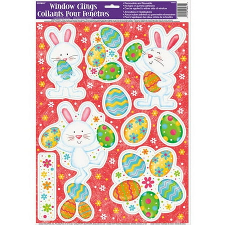 Happy Easter Bunny Window Cling Sheet, 1ct