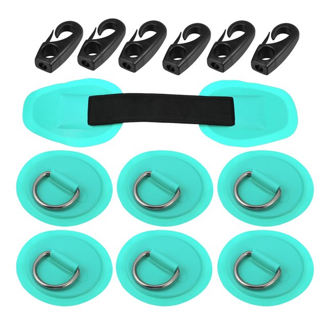 6uds 8cm parche anillo D Unique Bargains Verde PVC para Kayak con Ganchos