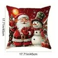 thumbnail image 3 of Christmas Holiday Decorative Throw Pillow Covers 17.7x17.7 Inches Comfortable Fabric Hidden Zipper Home Decor Pillow Cases for Living Room Sofa Bedroom Seasonal Festive Decorations, 3 of 5