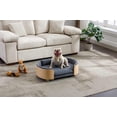 thumbnail image 3 of “Scandinavian Style Elevated Dog Bed - Mid-Size Pet Sofa with Solid Wood Legs, Bent Wood Back & Cozy Velvet Cushion (Light Grey)”, 3 of 8