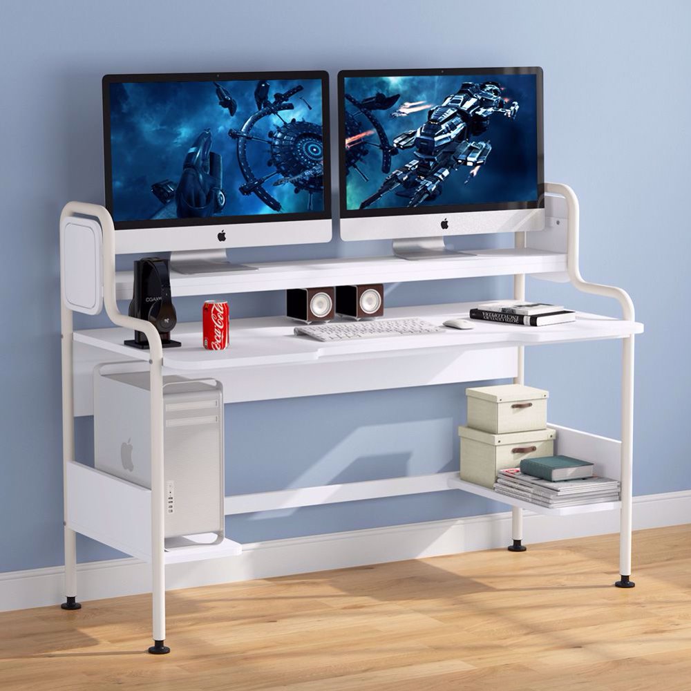 Tribesigns Computer Desk with Hutch, 55Inch Large Gaming Desk with Storage Shelves, Studio