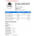 thumbnail image 2 of Water Pump 1 - Compatible with 2006 - 2011 Cadillac DTS Hearse 4-Door 4.6L V8 2007 2008 2009 2010, 2 of 2