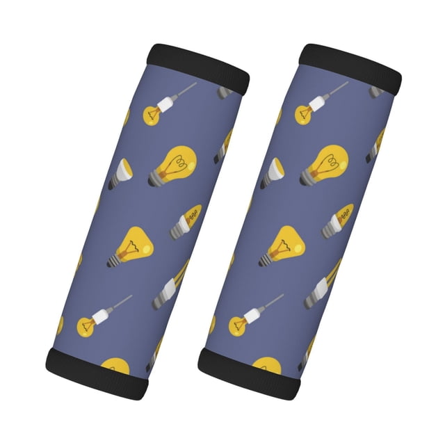 2 fundas para asas de equipaje - Etiquetas identificadoras con diseño de bombilla azul, fundas para asas de equipaje, accesorios esenciales de viaje para equipaje de avión.