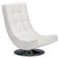 thumbnail image 1 of Pemberly Row Faux Leather Swivel Accent Chair in White, 1 of 6