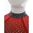 thumbnail image 4 of Doomiva Rhinestone Leotard for Girls Gymnastics Ballet Dance One Piece Shiny Long Sleeve Bodysuit Activewear Red 6, 4 of 7