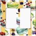thumbnail image 6 of Metal Light Switch Plate Cover Macaron Fruits and Spices Dessert Stripes CAK026, 6 of 13