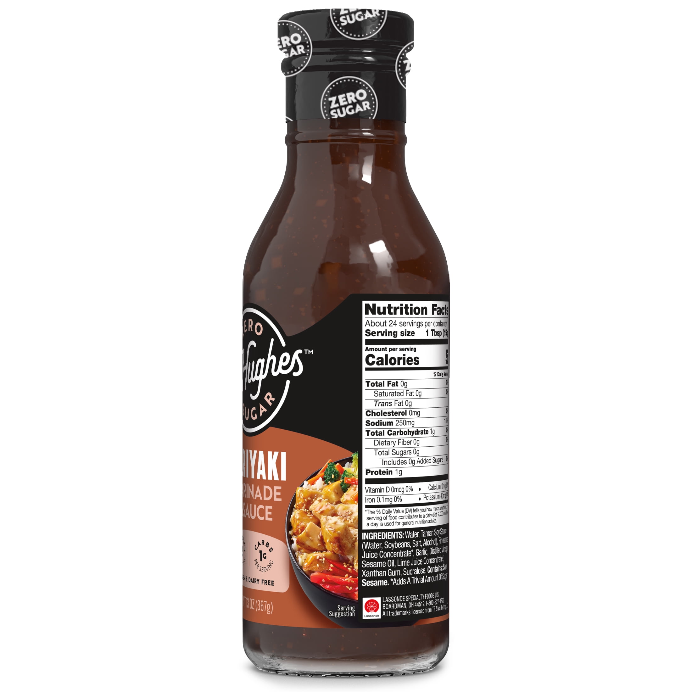 G Hughes Zero Sugar Teriyaki Marinade & Sauce, 13 oz