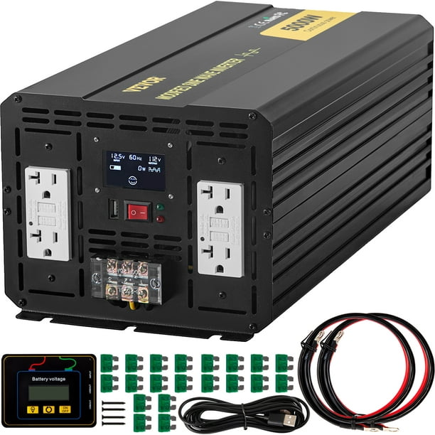 VEVOR Power Inverter 5000W Modified Sine Wave Inverter DC 12V to AC
