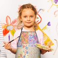 thumbnail image 3 of Pioneer Flower Floral Print Pattern Kids Aprons for Girls and Boys,Adjustable Neck Strap Toddler Aprons for Kids Cooking Baking, 3 of 7