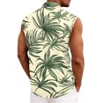 thumbnail image 6 of Hogleaql Mens Hawaiian Shirts Sleeveless Button Down Tshirt Tropical Graphic Vacation Dressy Beach Tshirt Blue 2XL, 6 of 6