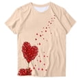 thumbnail image 4 of Camiseta de Manga Corta de Cuello Redondo Impresa para las Mujeres Día de San Valentín, Mezcla Ligera de Poliéster para Primavera Verano Otoño, 4 of 8