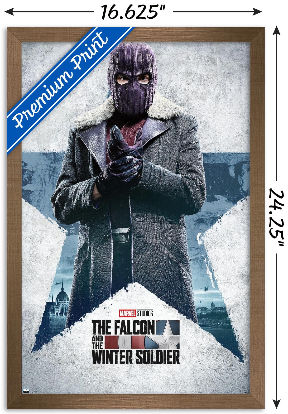 Marvel Falcon and Winter Soldier - Baron Zemo One Sheet Wall Poster, 14.725" x 22.375", Framed